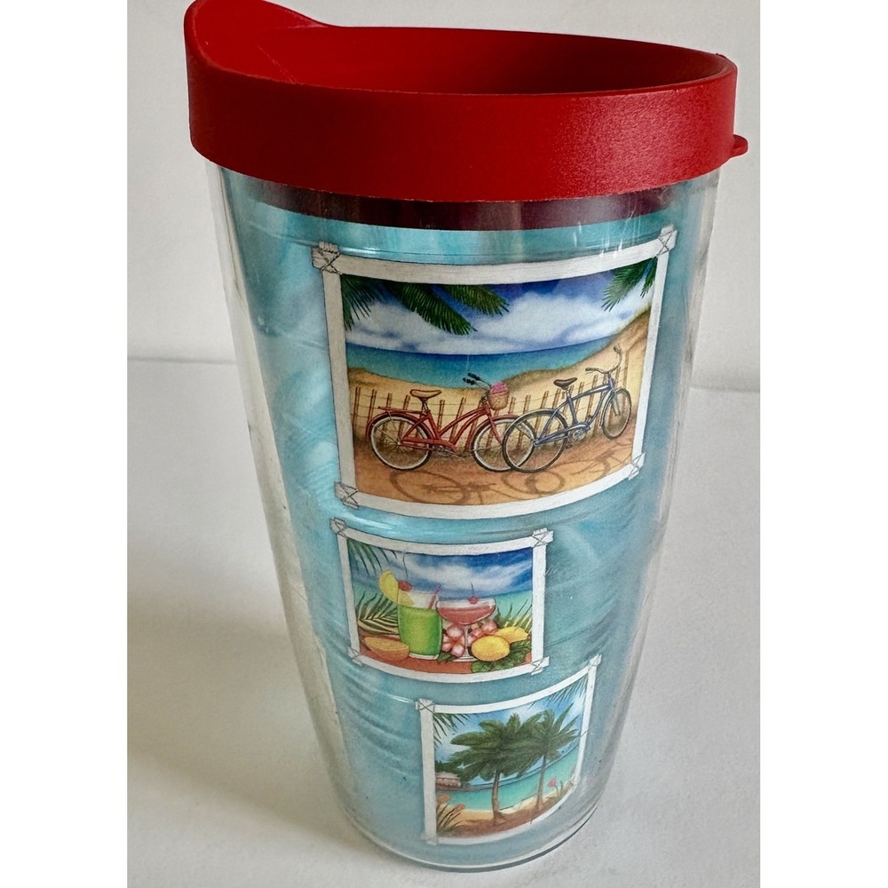 Dan Morris 2008 Tervis Tumbler Welcome to Paradise 16oz. Cup Red Lid